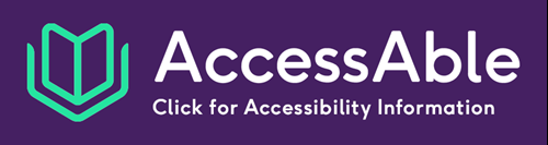 AccessAble Logo Purple, white and green