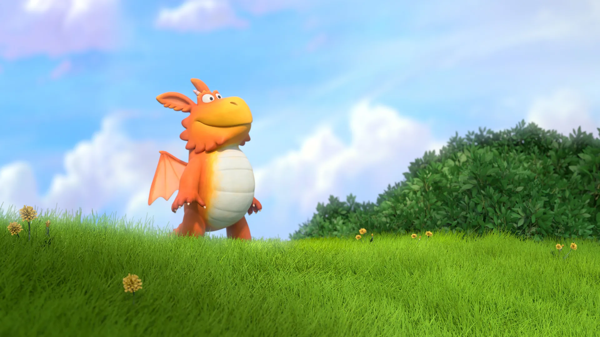 Zog standing proudly on a hill